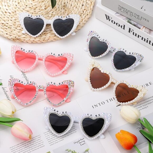 ?Women Black Heart Sunglasses Bride to Be Bachelorette Party Bride Sunglasses main image 6